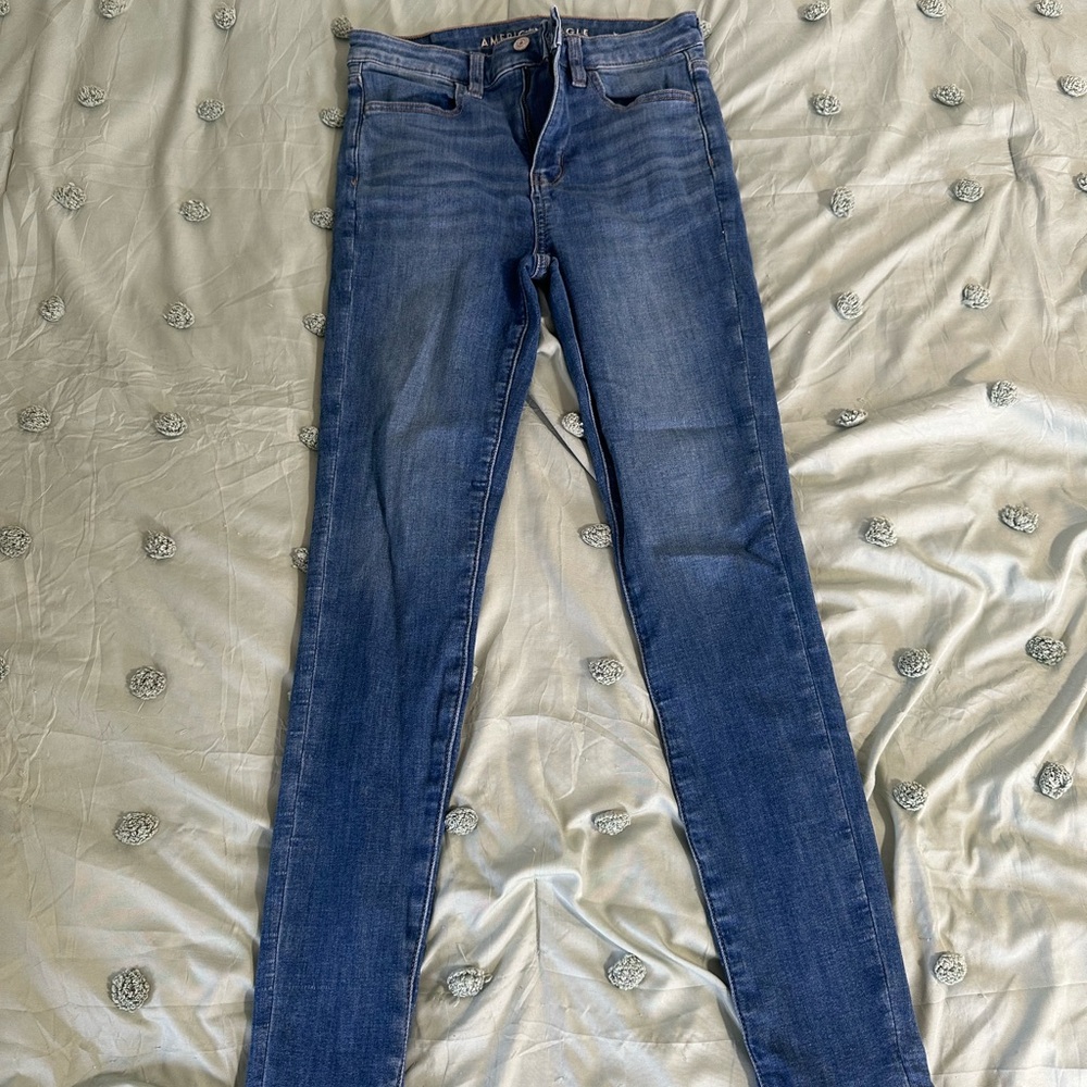 American Eagle Blue Super hi-rise Jegging Faded Wash